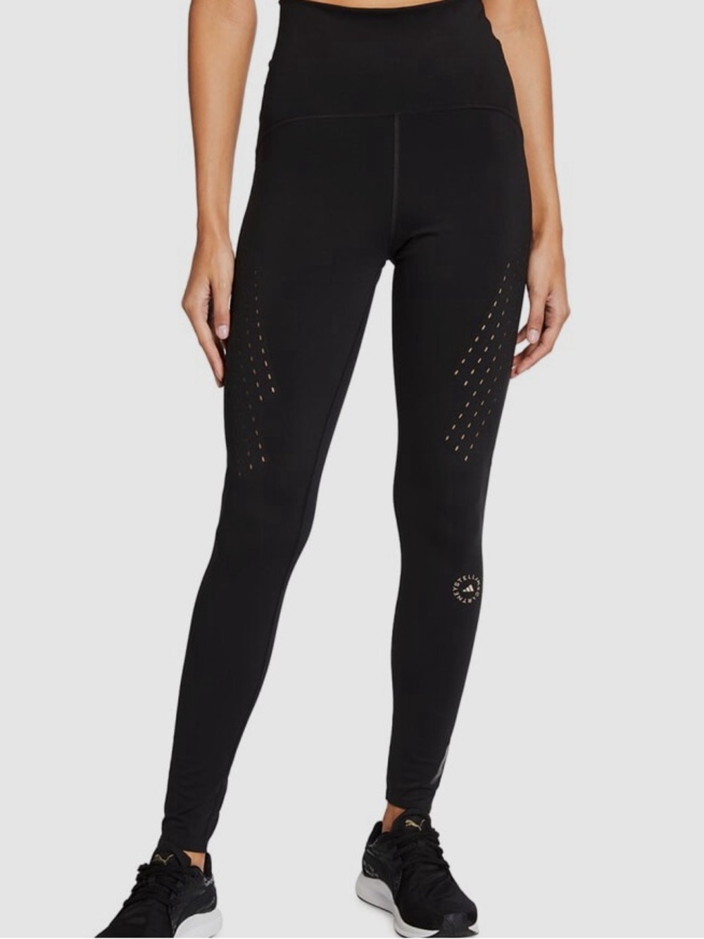 Adidas Stella McCartney TruePurpose Leggings Black High-Waist Perforated Tights